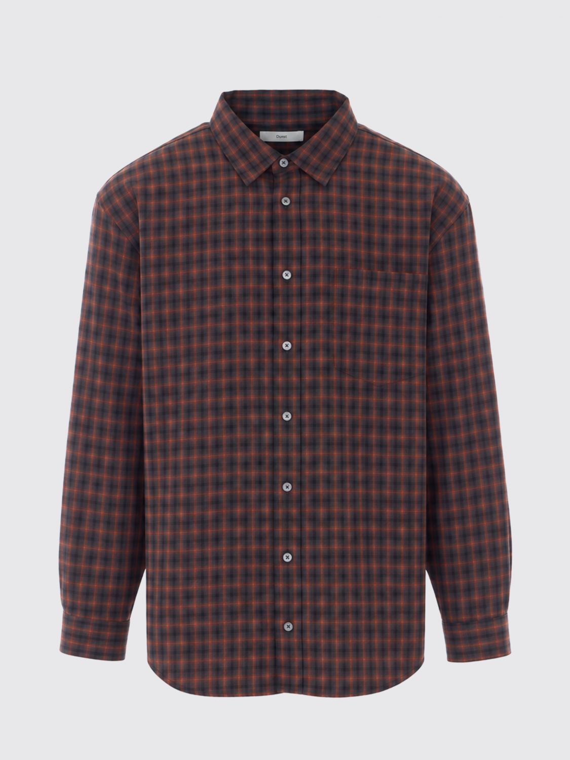 DUNST SHIRT: Relaxed Fit Gingham Check Cotton Shirt DUNST with Patch Pocket, Red - Img 2