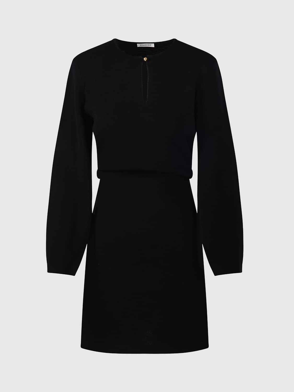 BY MALENE BIRGER KLEID: Langärmeliges Mini-Etuikleid von by Malene Birger aus Stretch-Viskose, Schwarz - Img 2