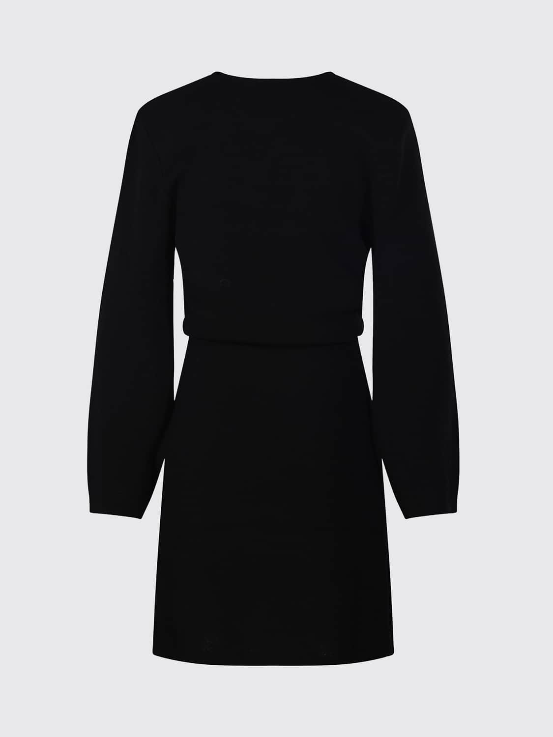 BY MALENE BIRGER KLEID: Langärmeliges Mini-Etuikleid von by Malene Birger aus Stretch-Viskose, Schwarz - Img 3
