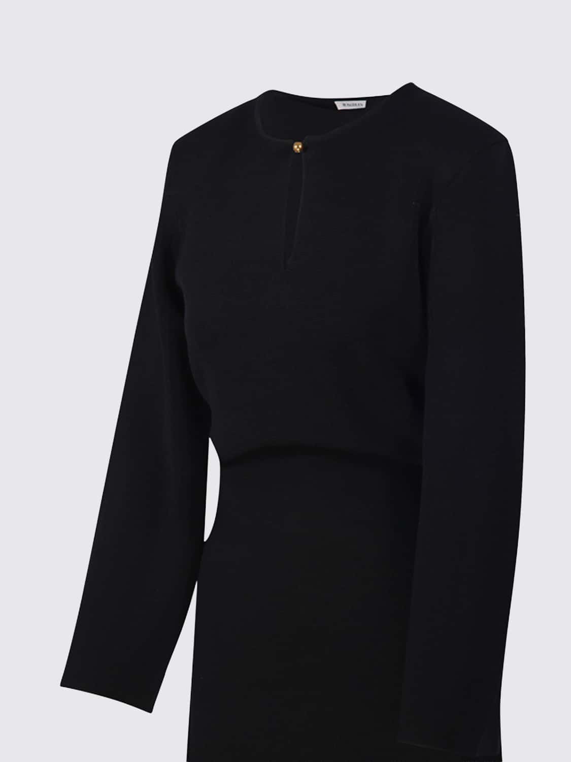 BY MALENE BIRGER KLEID: Langärmeliges Mini-Etuikleid von by Malene Birger aus Stretch-Viskose, Schwarz - Img 4