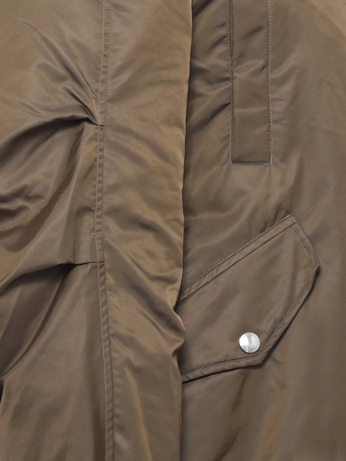 STAND STUDIO JACKET: Oversized Padded Nylon Bomber Jacket Stand Studio with Funnel Neck, Green - Img 4