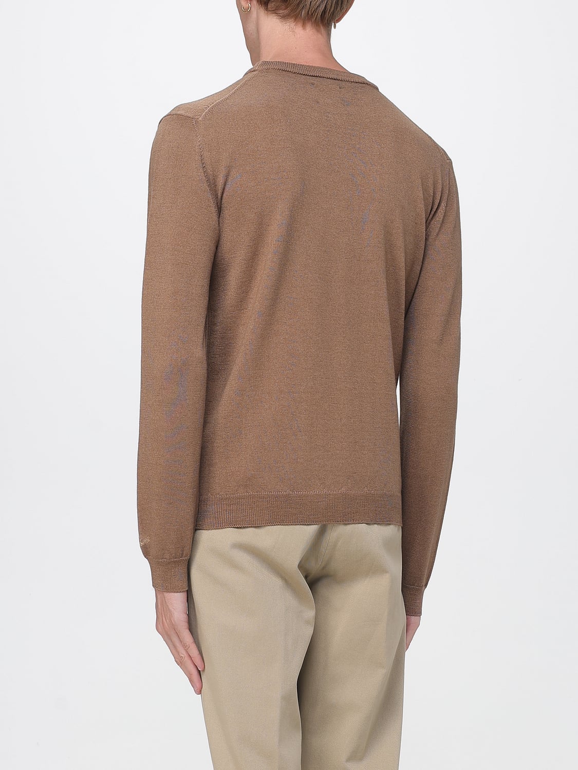 WOOLRICH SWEATER: Woolrich Long-Sleeved Crewneck Jumper in Wool Blend with Ribbed Trims, Brown - Img 2