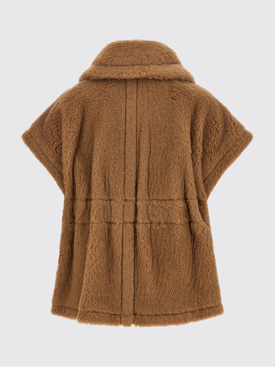 MAX MARA FUR COAT: Max Mara Short Fur Gilet with Lapel Collar and Asymmetrical Closure, Brown - Img 3