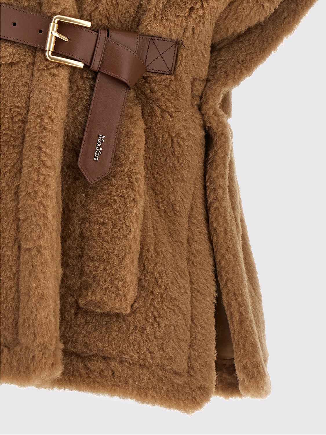 MAX MARA FUR COAT: Max Mara Short Fur Gilet with Lapel Collar and Asymmetrical Closure, Brown - Img 4