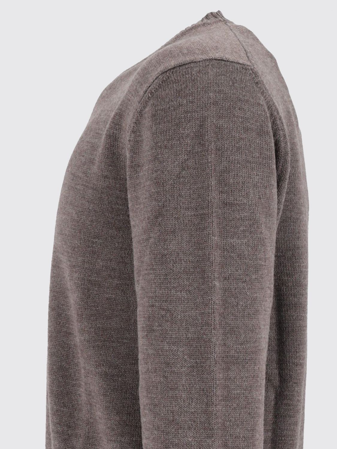 BALLANTYNE SWEATER: Ballantyne Crew-Neck Merino Wool Jumper with Ribbed Trims, Brown - Img 4