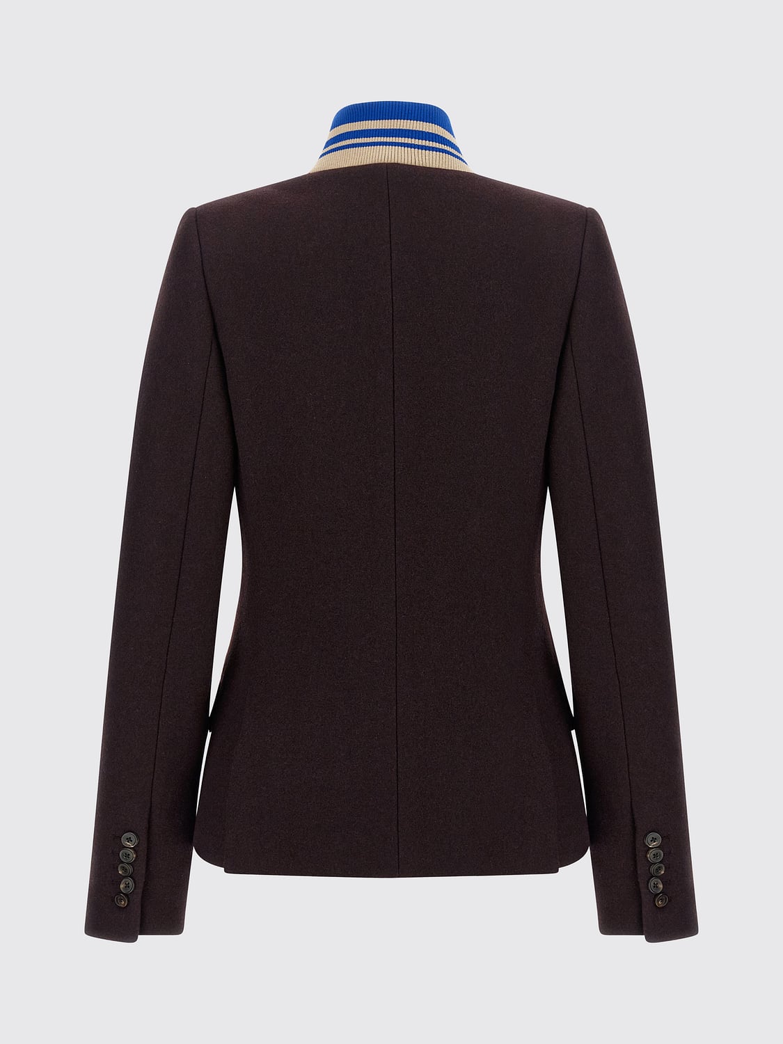 DRIES VAN NOTEN GIACCA: Blazer corto monopetto DRIES VAN NOTEN in misto lana con collo a scialle, Viola - Img 3