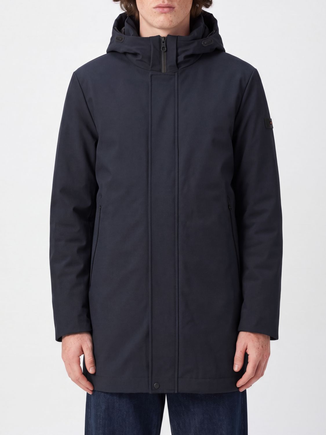 PEUTEREY JACKET: Peuterey Albali Short Hooded Windbreaker Jacket with PrimaLoft® Padding, Blue - Img 1