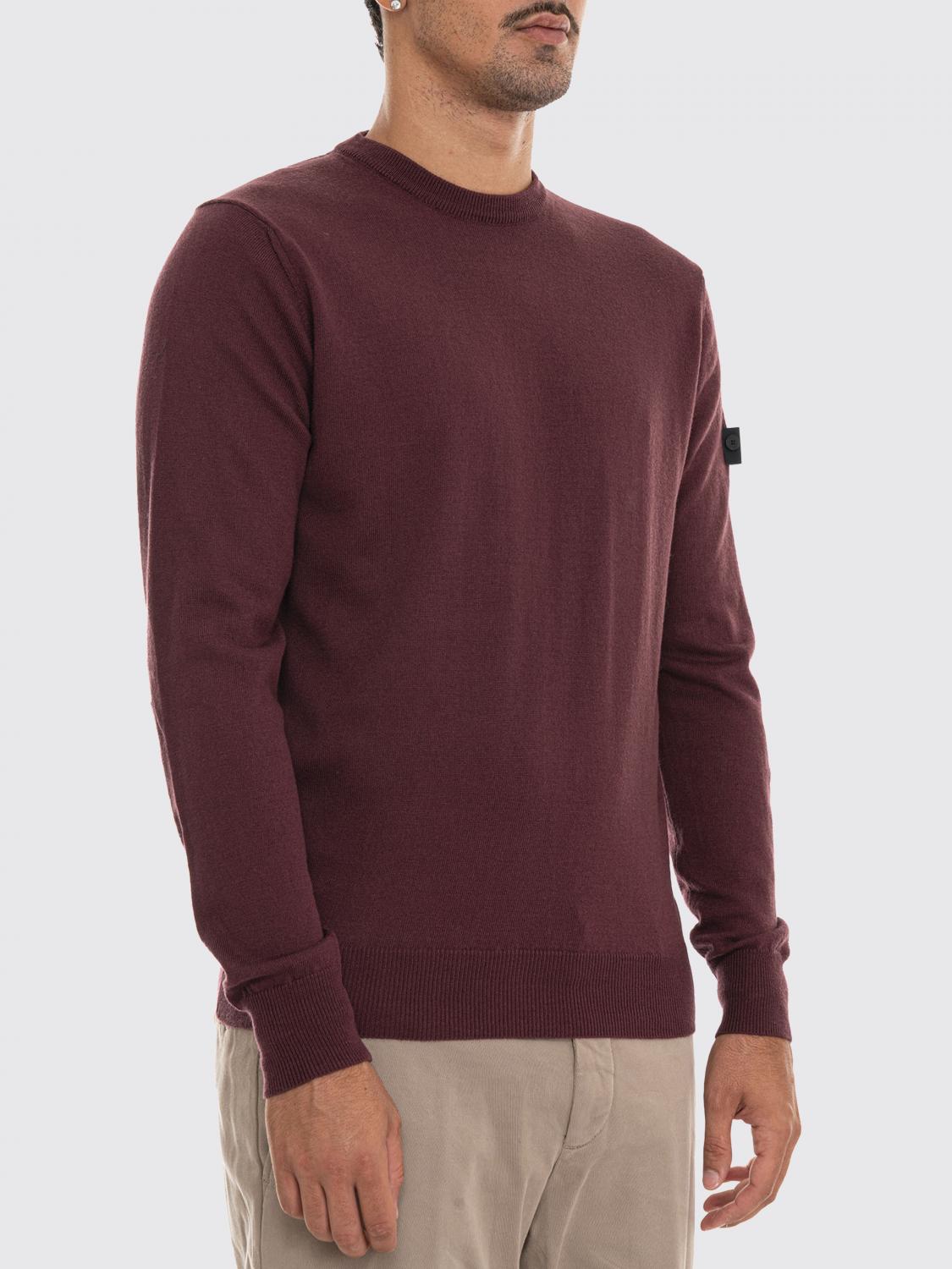 PEUTEREY SWEATER: Crewneck Jumper Peuterey in a cotton and wool blend with an applied logo, Burgundy - Img 3