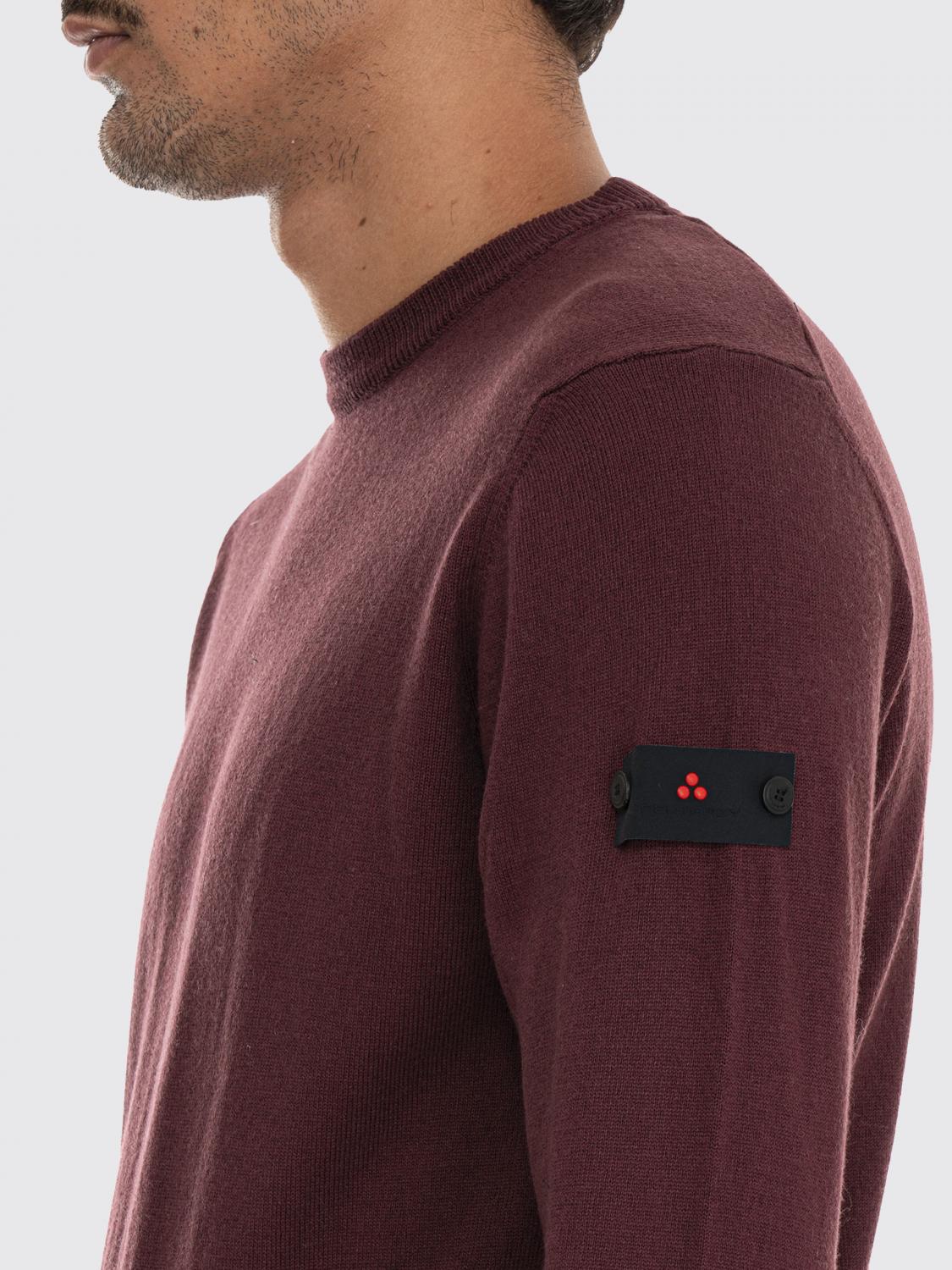PEUTEREY SWEATER: Crewneck Jumper Peuterey in a cotton and wool blend with an applied logo, Burgundy - Img 4