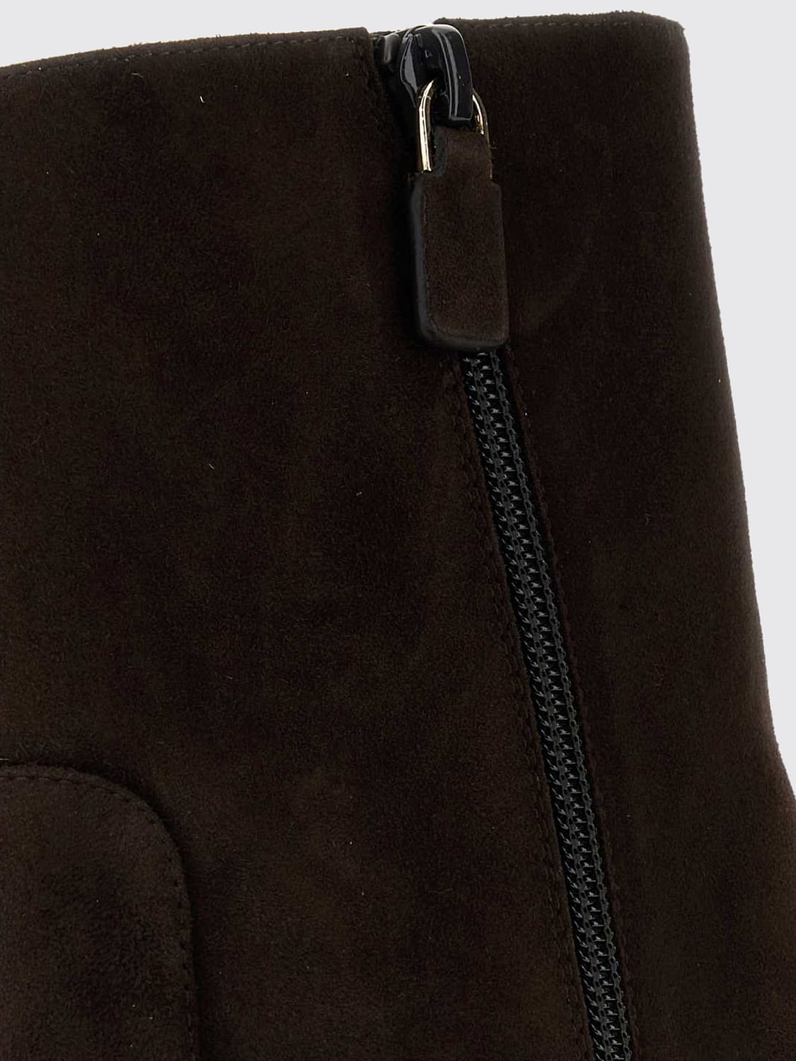 STUART WEITZMAN STIVALI: Tronchetto Stuart Weitzman in pelle scamosciata con tacco medio svasato, Caffe - Img 2