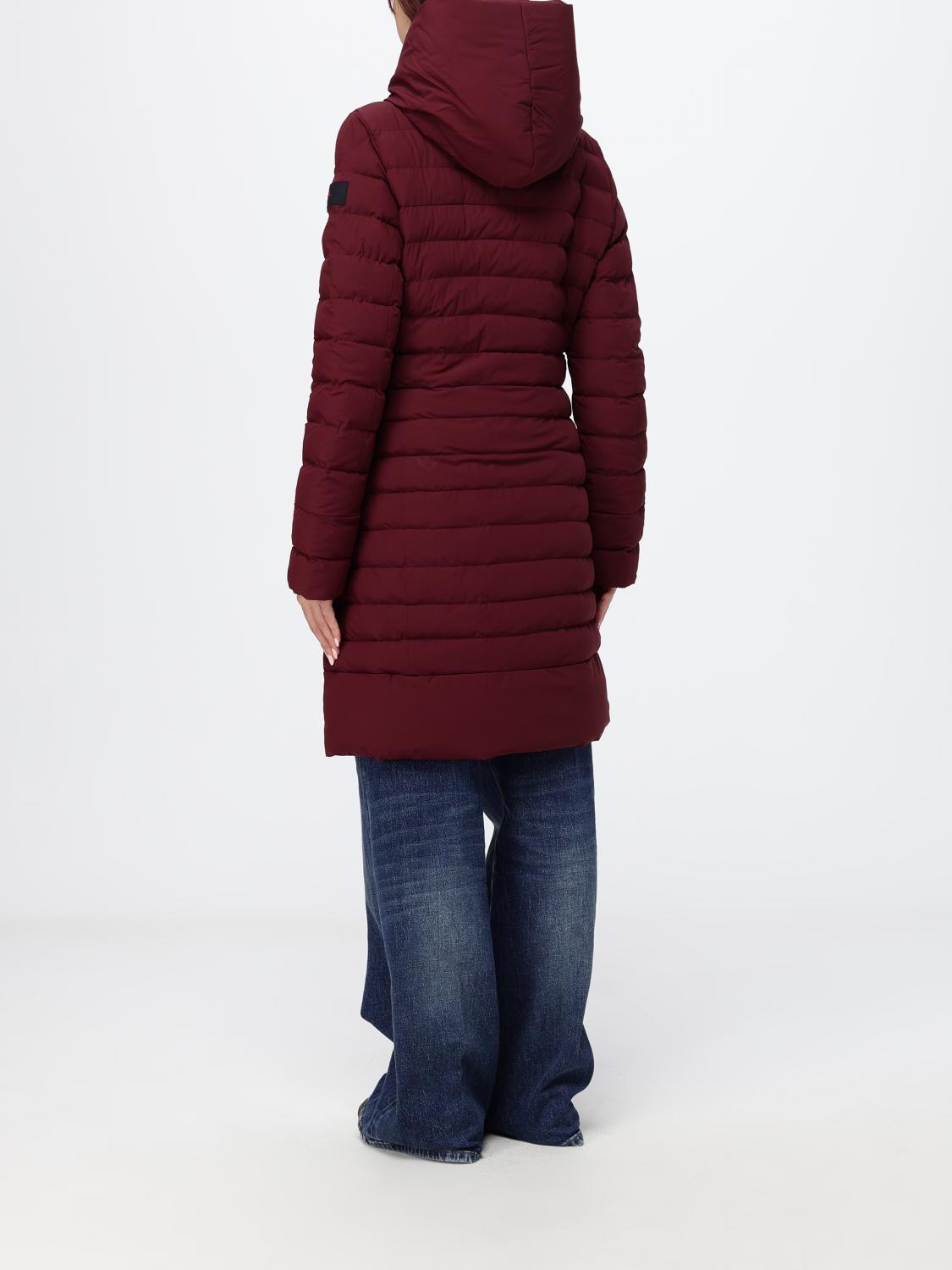 PEUTEREY GIACCA: Piumino Peuterey al ginocchio in nylon trapuntato con cappuccio e chiusura a zip, Rosso - Img 2