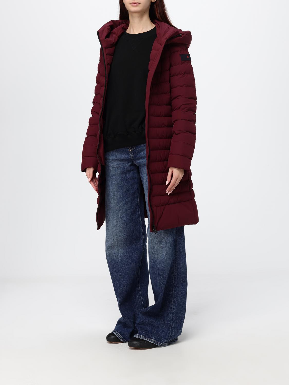 PEUTEREY GIACCA: Piumino Peuterey al ginocchio in nylon trapuntato con cappuccio e chiusura a zip, Rosso - Img 3