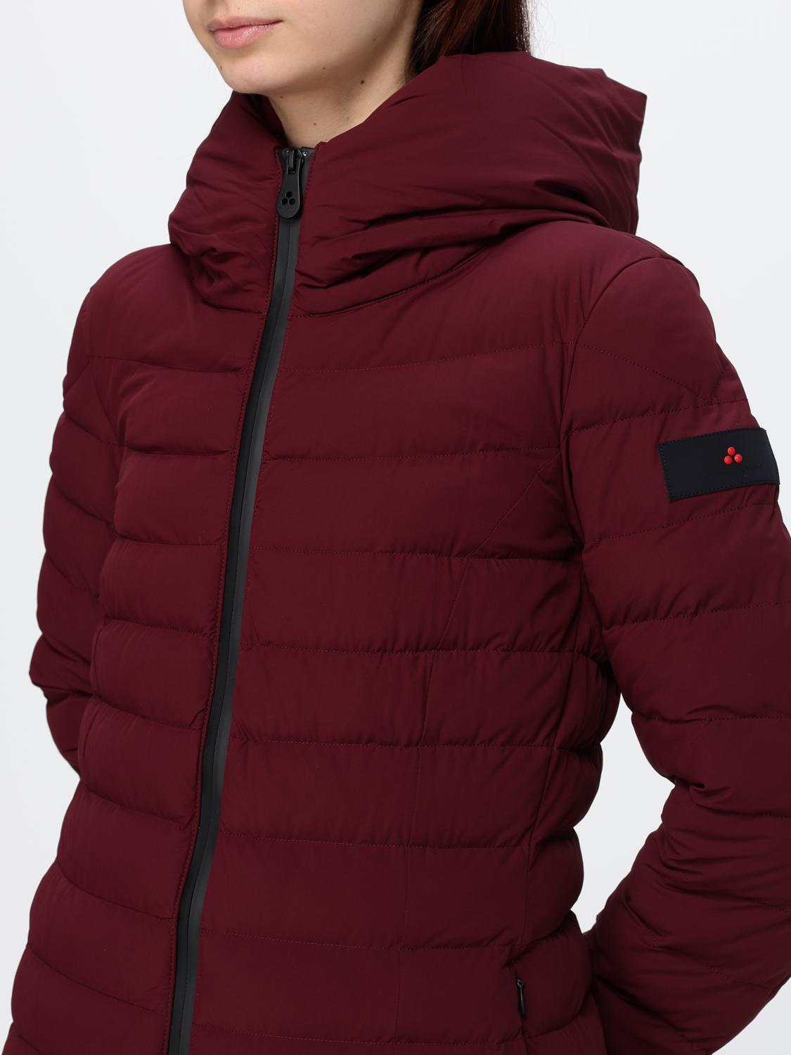 PEUTEREY GIACCA: Piumino Peuterey al ginocchio in nylon trapuntato con cappuccio e chiusura a zip, Rosso - Img 4