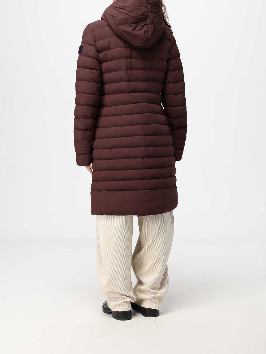 PEUTEREY JACKET: Peuterey Knee-Length Quilted Nylon Down Jacket with Hood and Zip Closure, Brown - Img 2