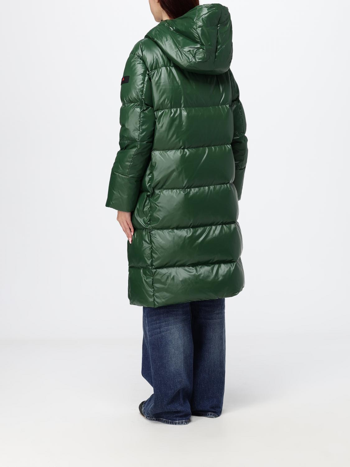PEUTEREY CHAQUETA: Plumífero largo Peuterey de nailon acolchado con capucha y relleno de plumas, Verde - Img 2