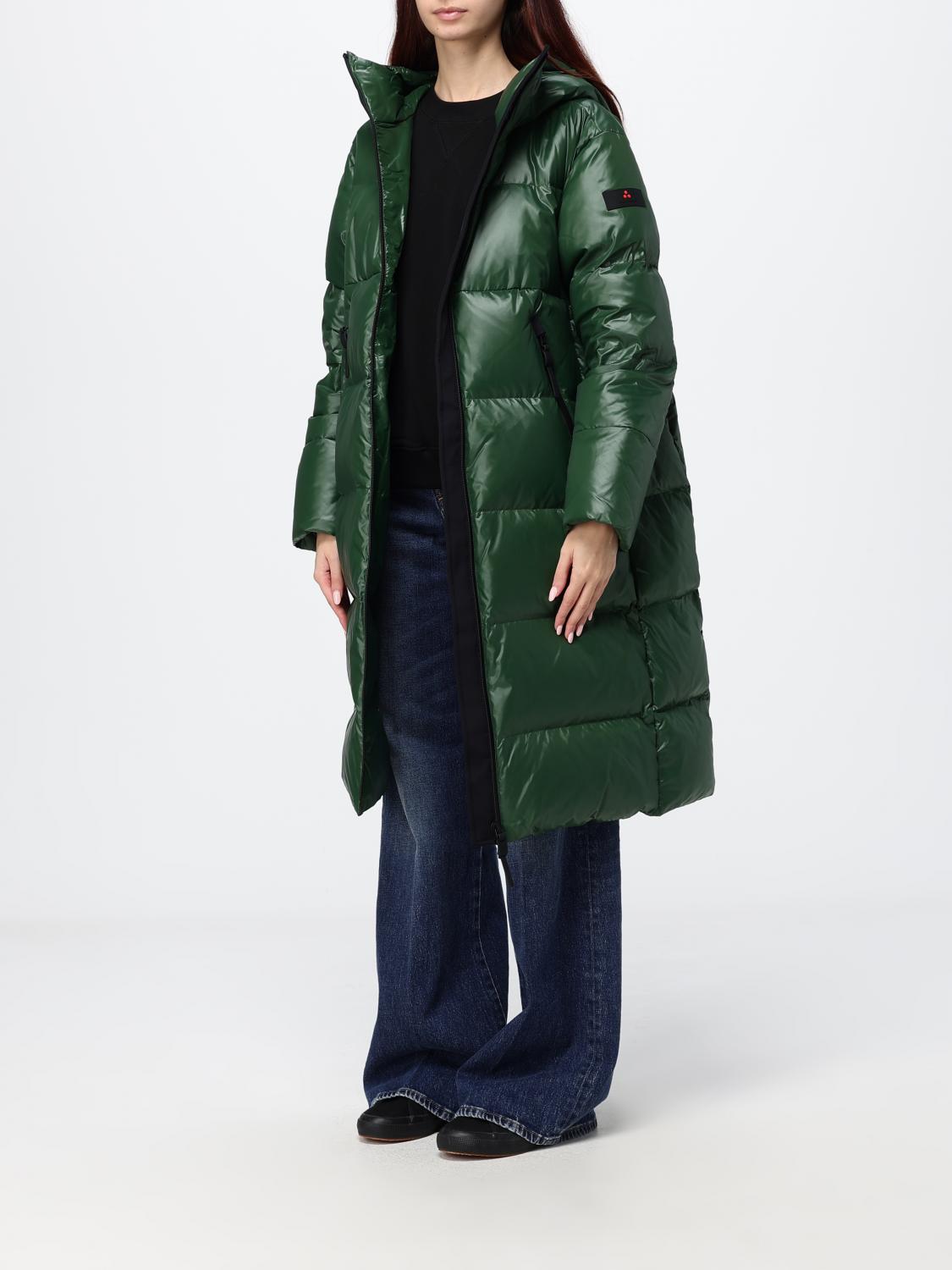 PEUTEREY CHAQUETA: Plumífero largo Peuterey de nailon acolchado con capucha y relleno de plumas, Verde - Img 3