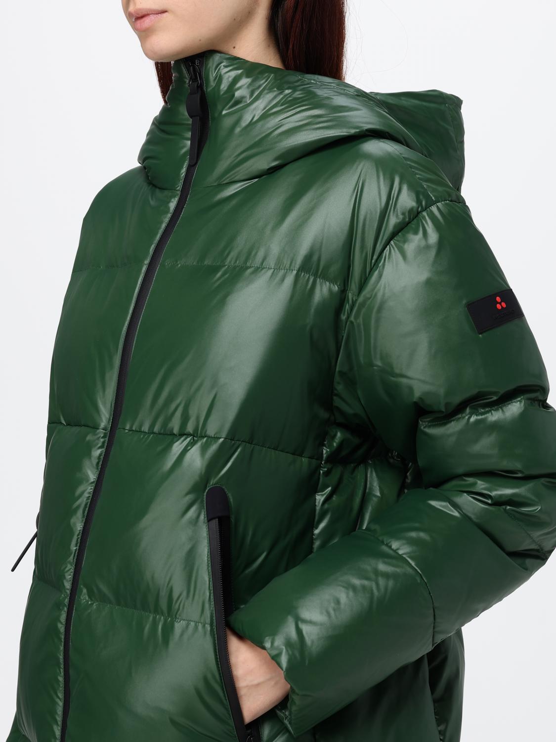 PEUTEREY CHAQUETA: Plumífero largo Peuterey de nailon acolchado con capucha y relleno de plumas, Verde - Img 4