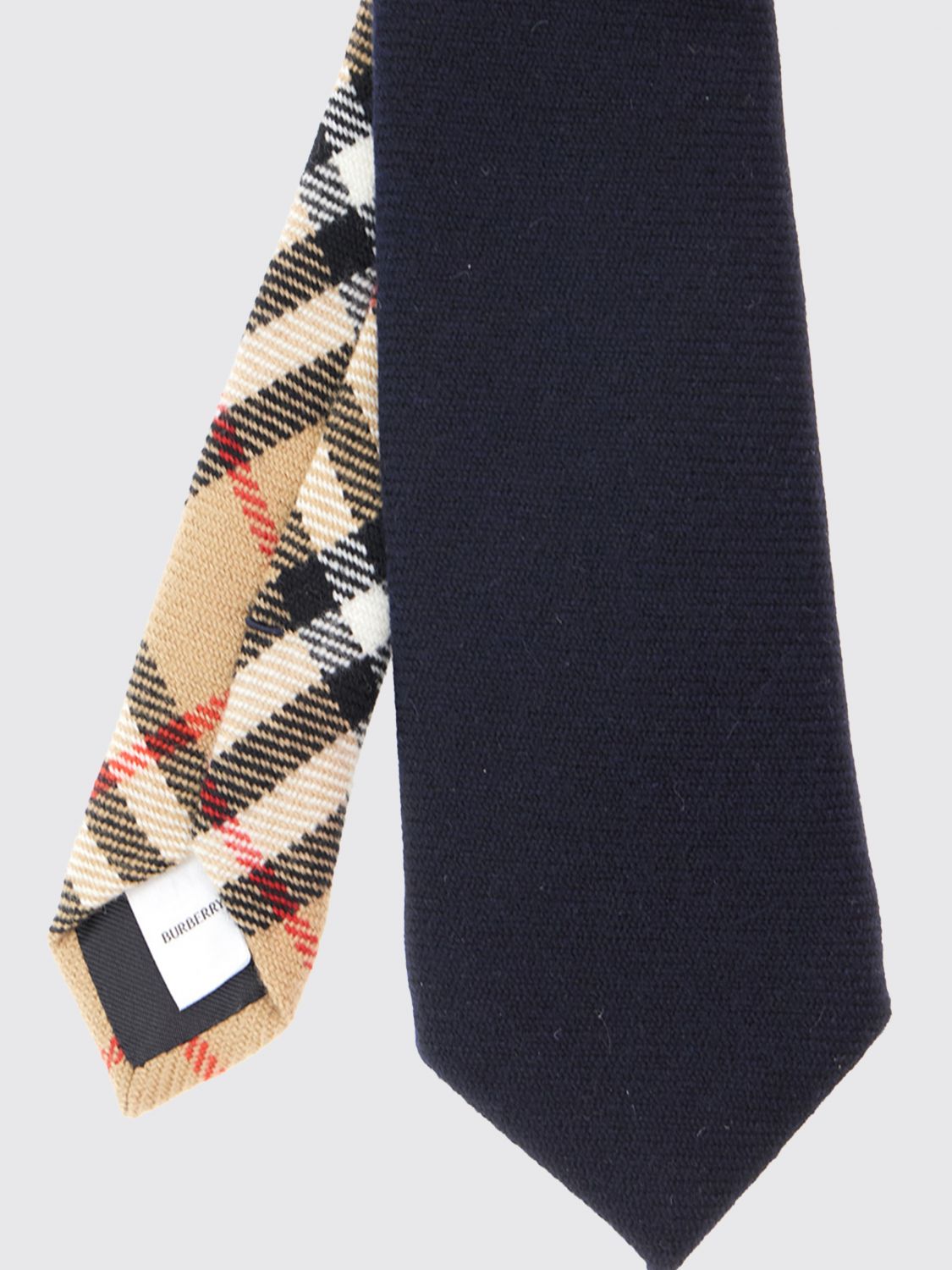 BURBERRY TIE: Burberry Elegant Pure Silk Tie with an Internal Check Pattern Detail, Beige - Img 2
