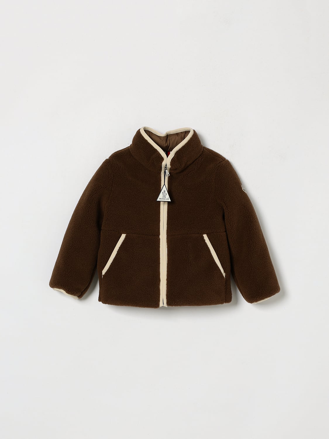 MONCLER JACKET: Jacket kids Moncler, Brown - Img 1