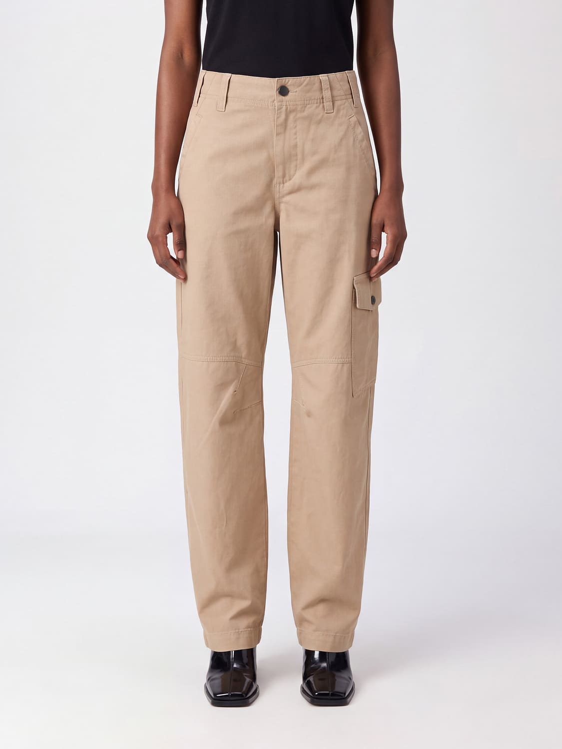 BRUNELLO CUCINELLI HOSE: High-Waist-Cargohose Brunello Cucinelli aus Baumwolle mit geradem Bein, Beige - Img 1