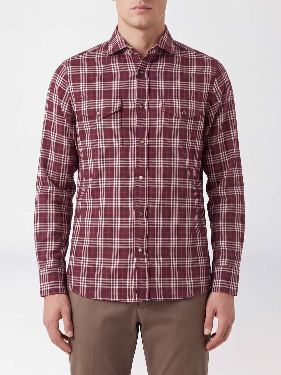 BRUNELLO CUCINELLI HEMD: Hemd herren Brunello Cucinelli, Pflaume - Img 1