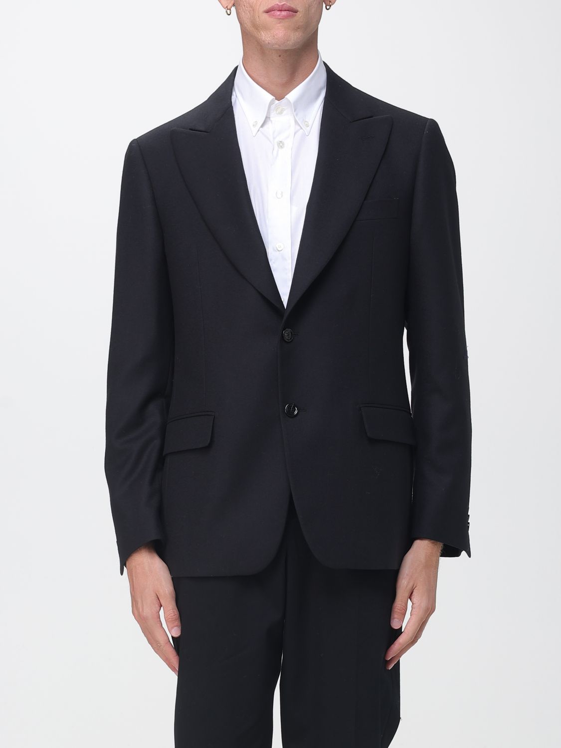 LARDINI JACKET: Lardini Elegant Single-Breasted Blazer with Peak Lapels for Ceremonies, Black - Img 1