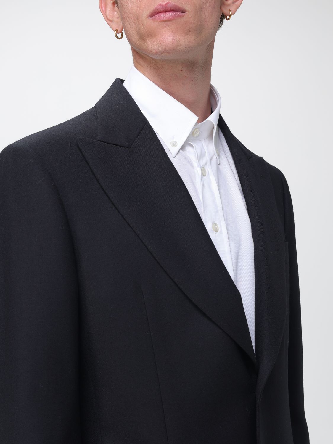 LARDINI JACKET: Lardini Elegant Single-Breasted Blazer with Peak Lapels for Ceremonies, Black - Img 4