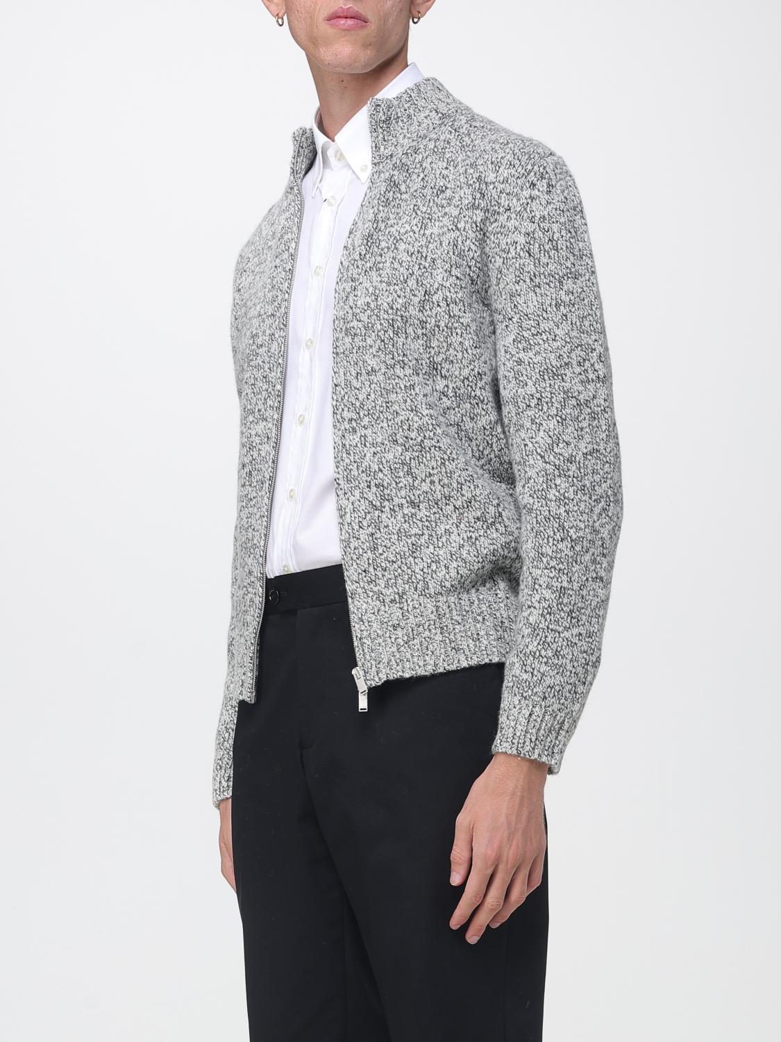 LARDINI PULL: Cardigan Lardini en laine avec col roulé montant et fermeture zippée, Blanc - Img 3