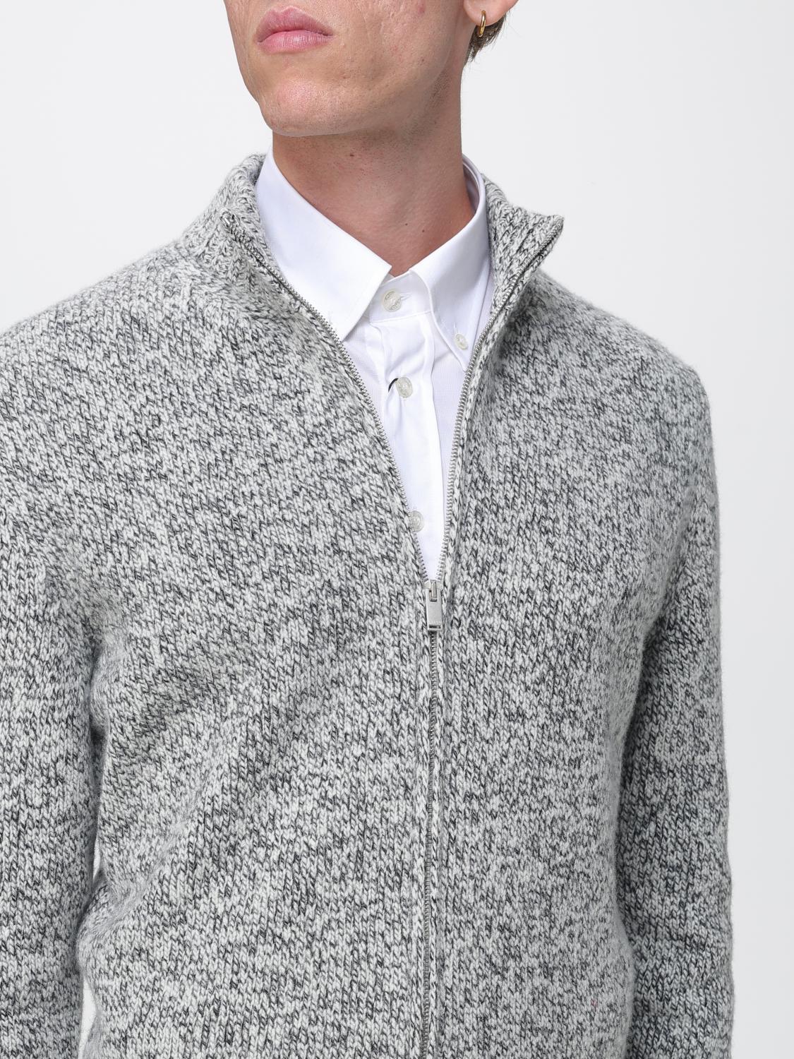 LARDINI PULL: Cardigan Lardini en laine avec col roulé montant et fermeture zippée, Blanc - Img 4