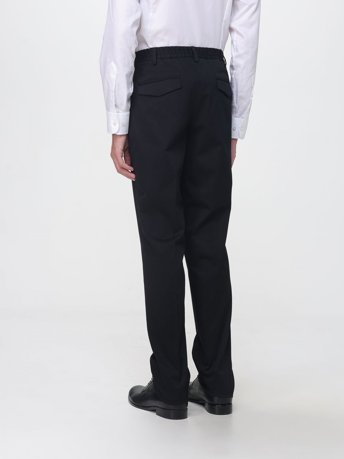 LARDINI PANTALONI: Pantaloni Lardini slim fit in gabardine con chiusura decentrata, Nero - Img 2