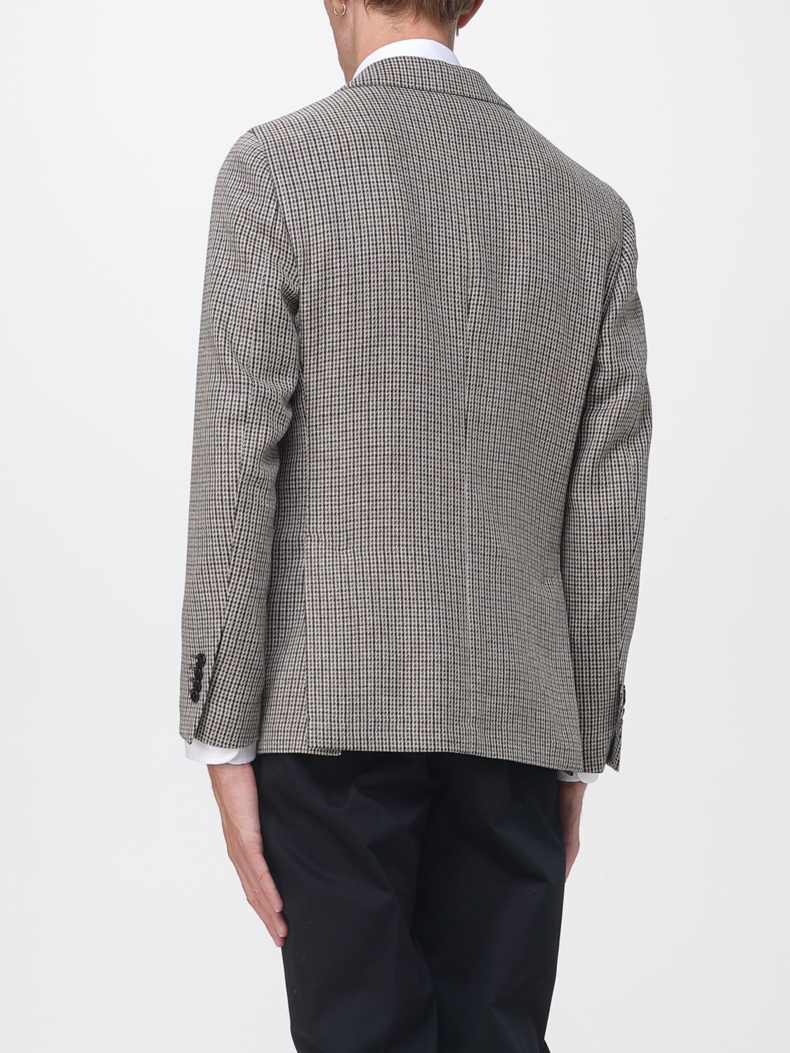 LARDINI JACKE: Einreihiger Lardini Blazer aus Wolle und Kaschmir mit Hahnentrittmuster, Bunt - Img 2