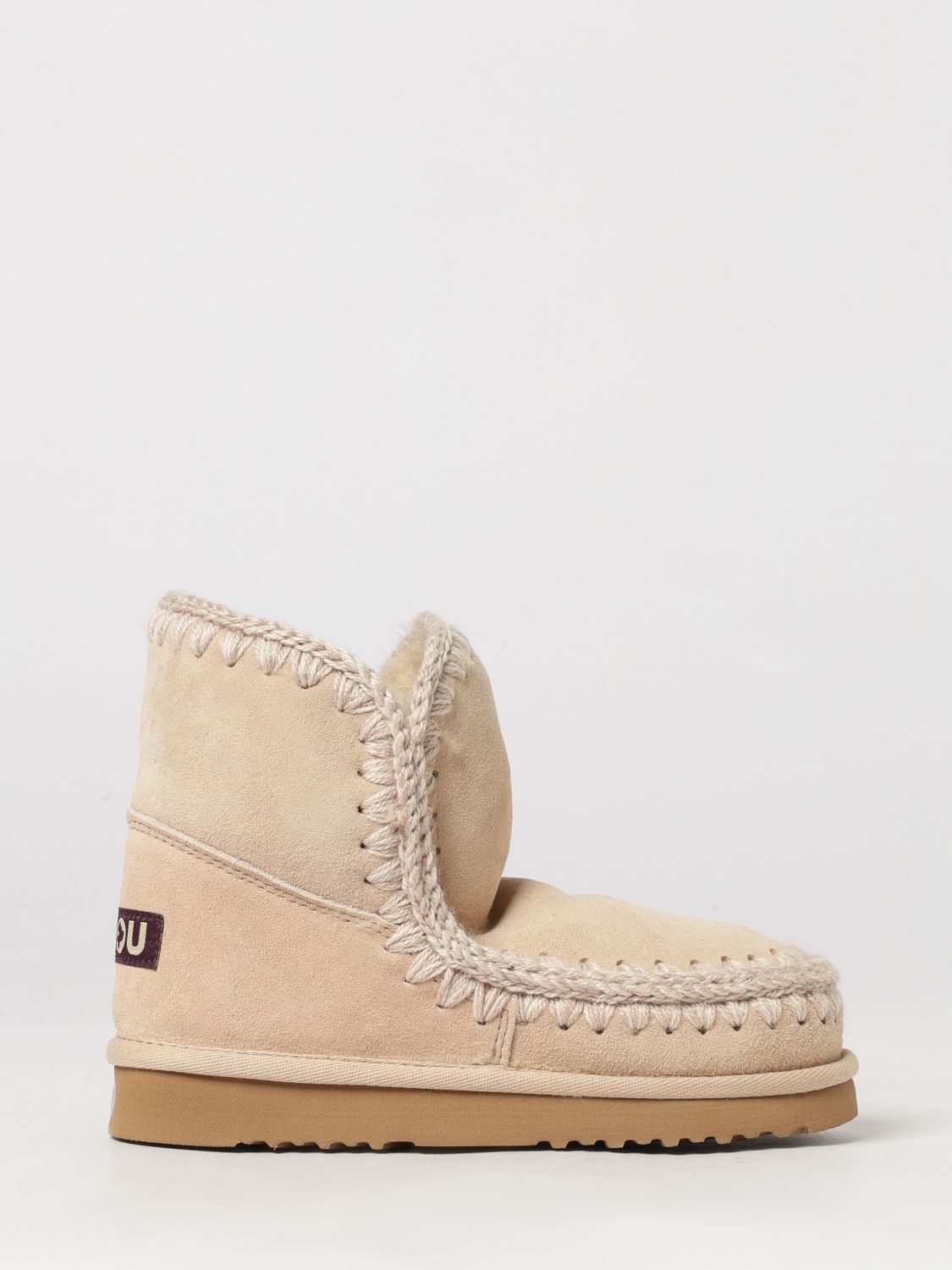 MOU STIEFEL: Eskimo Wildlederstiefeletten MOU mit Kontrastnähten und Wollfutter, Pink - Img 1