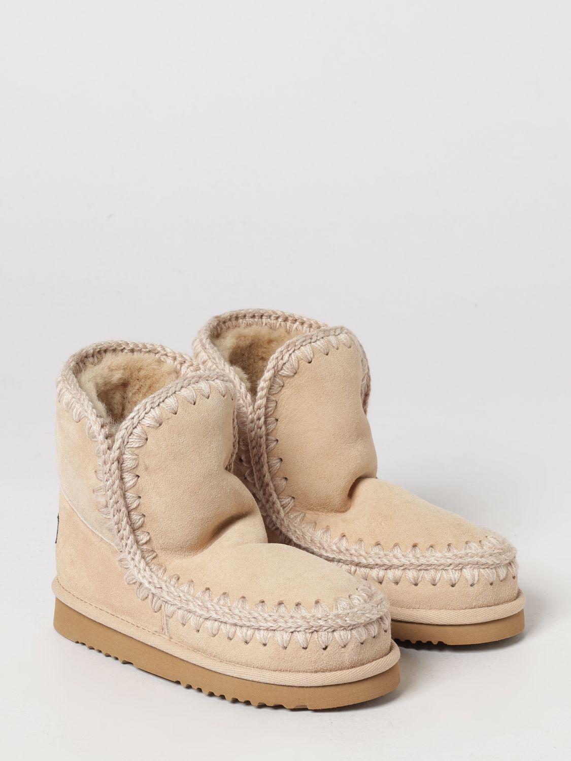 MOU STIEFEL: Eskimo Wildlederstiefeletten MOU mit Kontrastnähten und Wollfutter, Pink - Img 2
