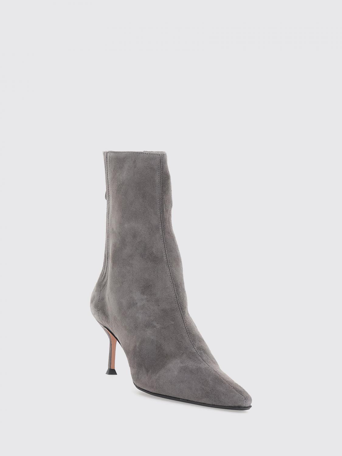 AQUAZZURA BOTAS: Botines Saint Honorè Aquazzura de ante con tacón de aguja y punta afilada, Gris - Img 2