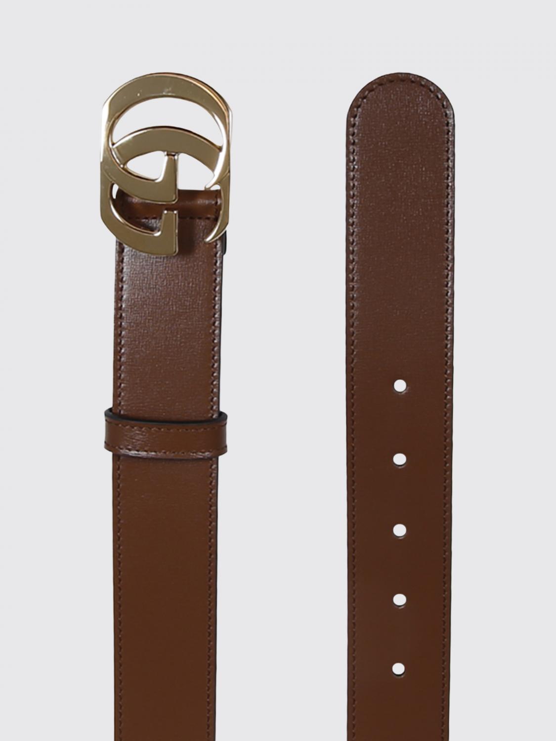 GUCCI CINTURÓN: Cinturón Gucci de piel de ternera lisa con hebilla de monograma GG, Marrón - Img 2