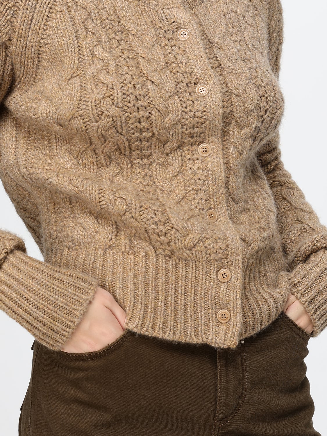 ERMANNO SCERVINO PULLOVER: Ermanno Scervino Kaschmir-Cardigan mit Rundhalsausschnitt und Knöpfen, Blau - Img 4