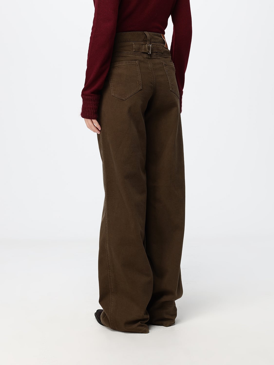 ERMANNO SCERVINO VAQUEROS: Vaqueros baggy de pierna ancha Ermanno Scervino de talle medio en denim, Verde - Img 3