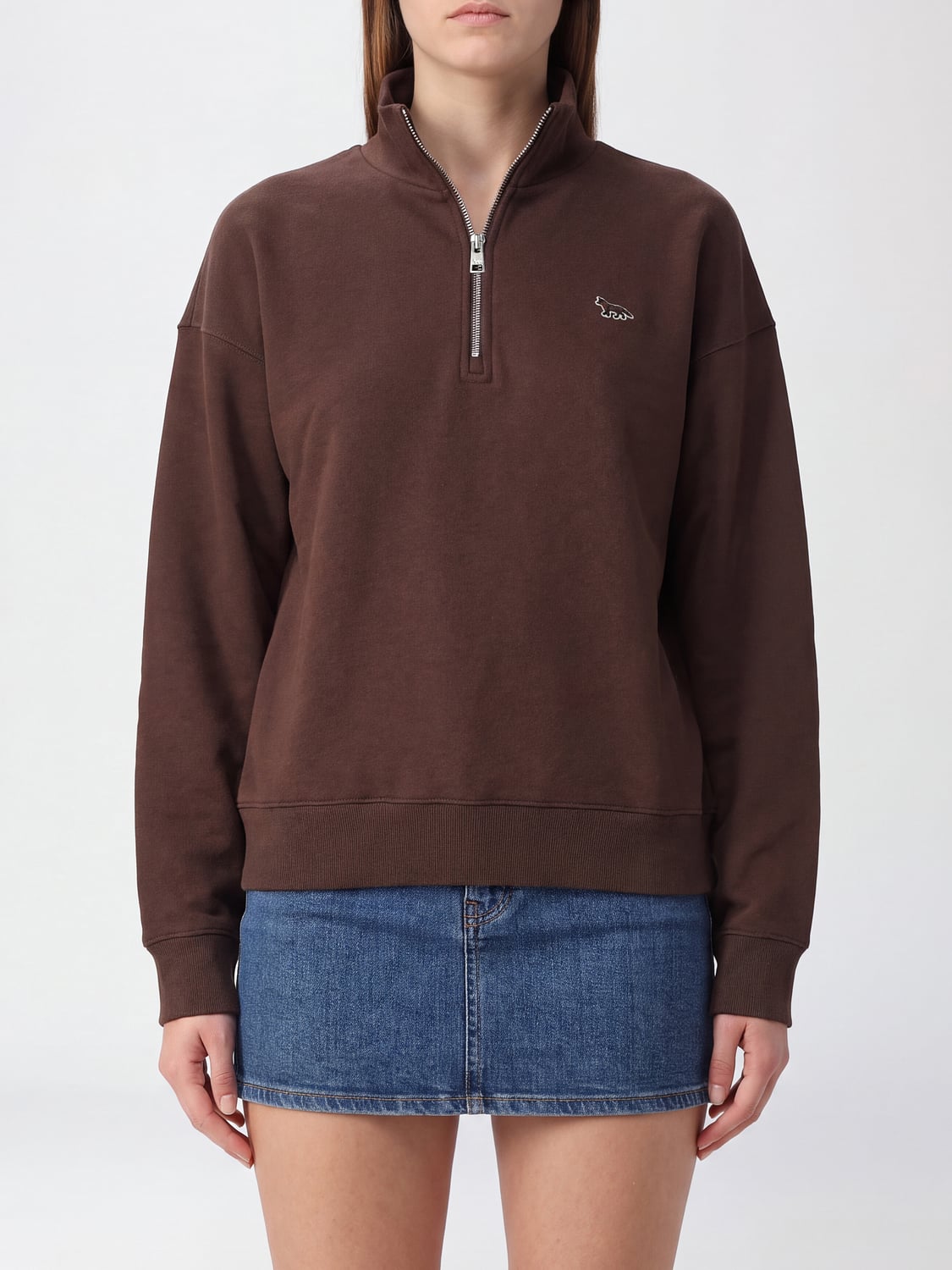 MAISON KITSUNÉ PULL: Pull femme Maison KitsunÉ, Marron - Img 1