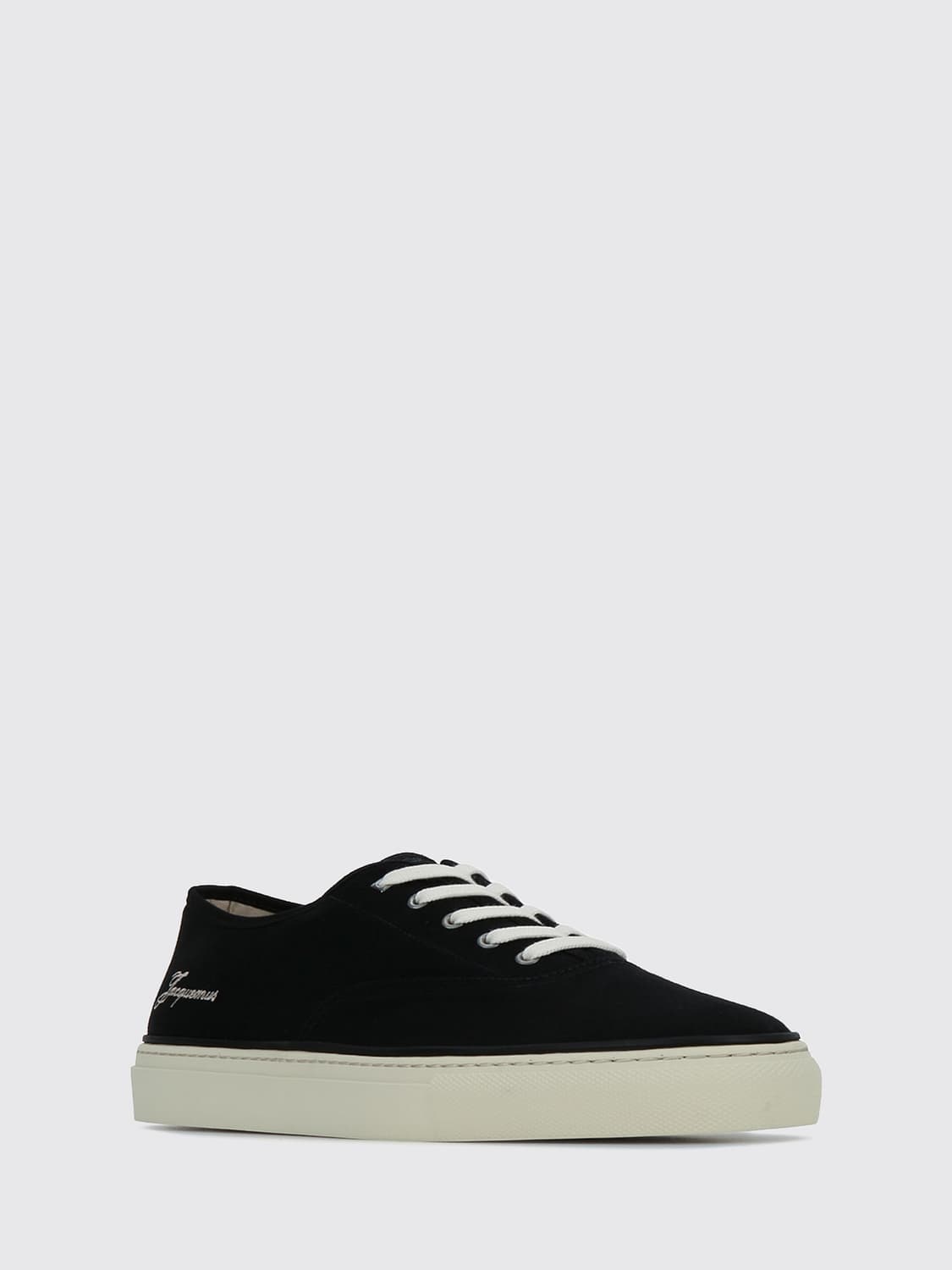 JACQUEMUS SNEAKERS: Jacquemus Féfé Cotton Canvas Trainers with Contrasting Embroidered Logo, Black - Img 2