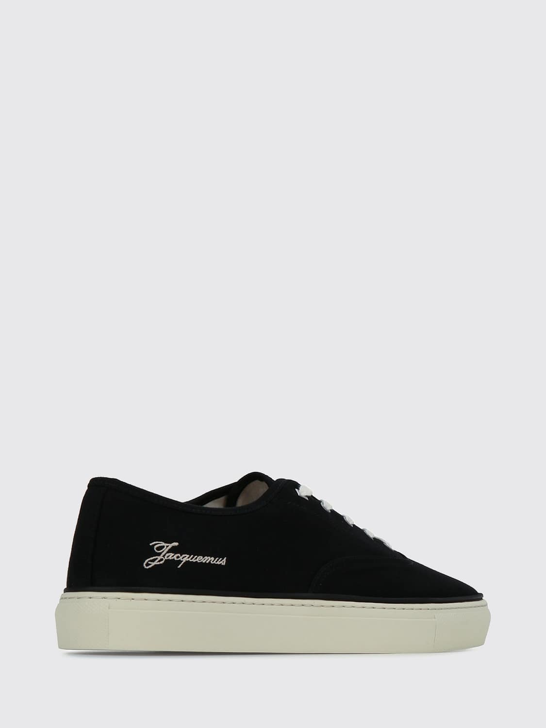 JACQUEMUS SNEAKERS: Jacquemus Féfé Cotton Canvas Trainers with Contrasting Embroidered Logo, Black - Img 3