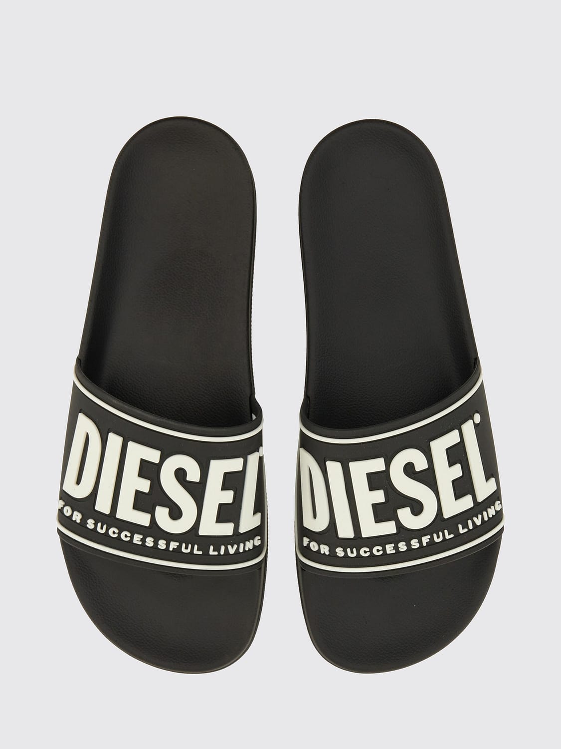 DIESEL 샌들: DIESEL Sa-Mayemi CC 엠보싱 로고 해변용 고무 슬라이드, 블랙 - Img 6