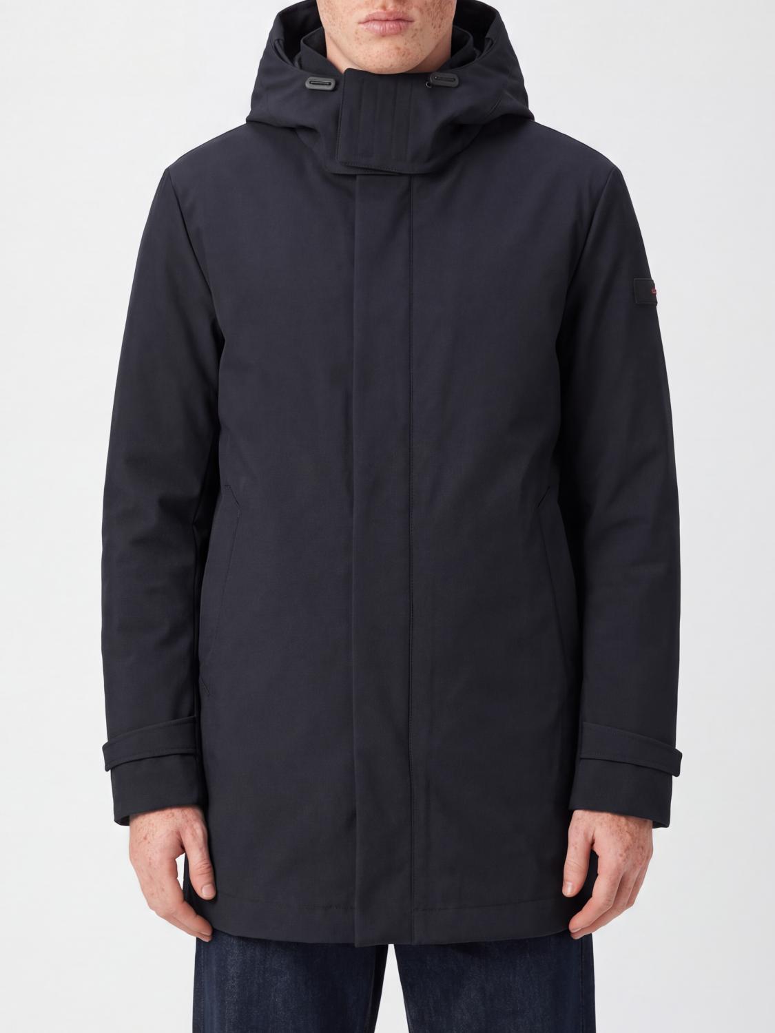 PEUTEREY COAT: Peuterey Groff Water-Repellent Technical Fabric Parka with Detachable Hood, Blue - Img 1