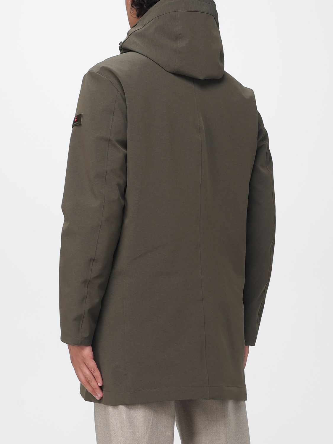 PEUTEREY COAT: Peuterey Mans Technical Fabric Parka with Bib and Detachable Hood, Green - Img 2