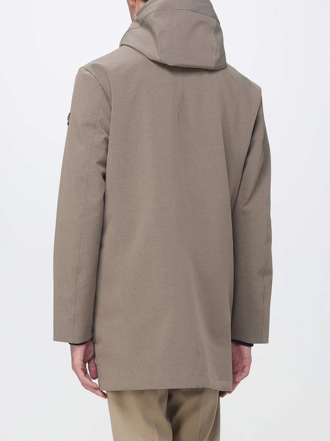 PEUTEREY COAT: Peuterey Mans Technical Fabric Parka with Bib and Detachable Hood, Beige - Img 2