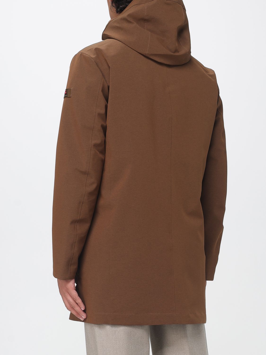 PEUTEREY COAT: Peuterey Mans Technical Fabric Parka with Bib and Detachable Hood, Walnut - Img 2