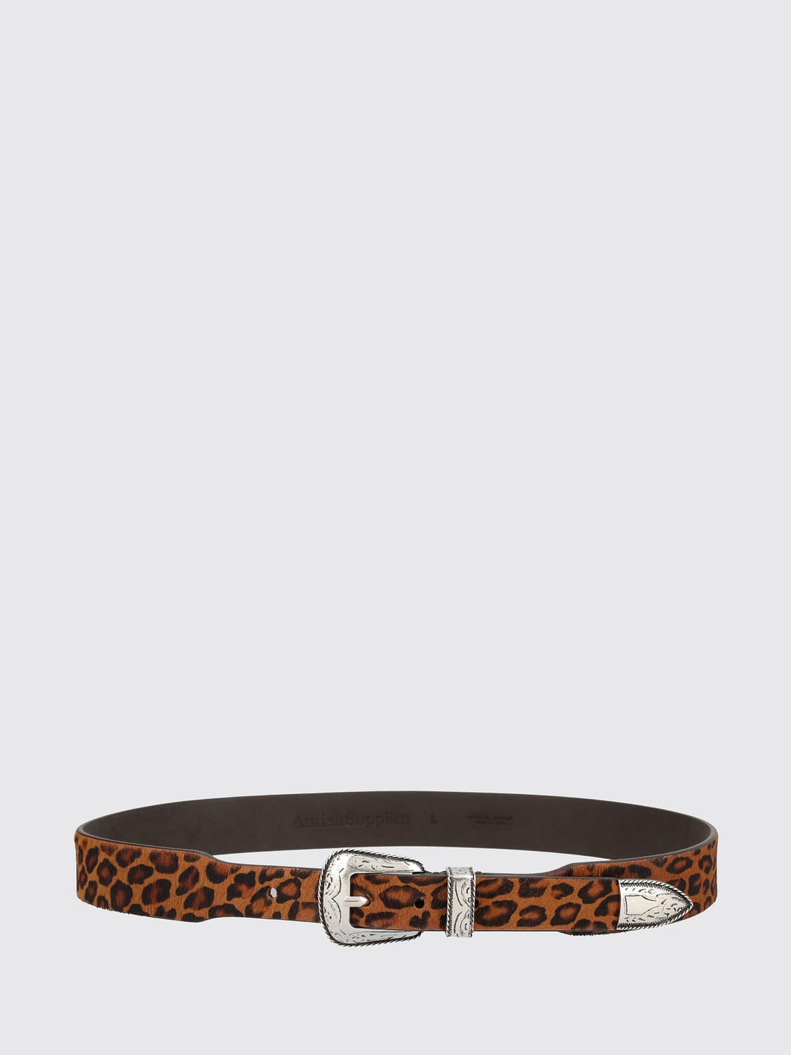 AMISH BELT: Amish Animal-Print Suede Leather Belt with Buckle, Multicolor - Img 1