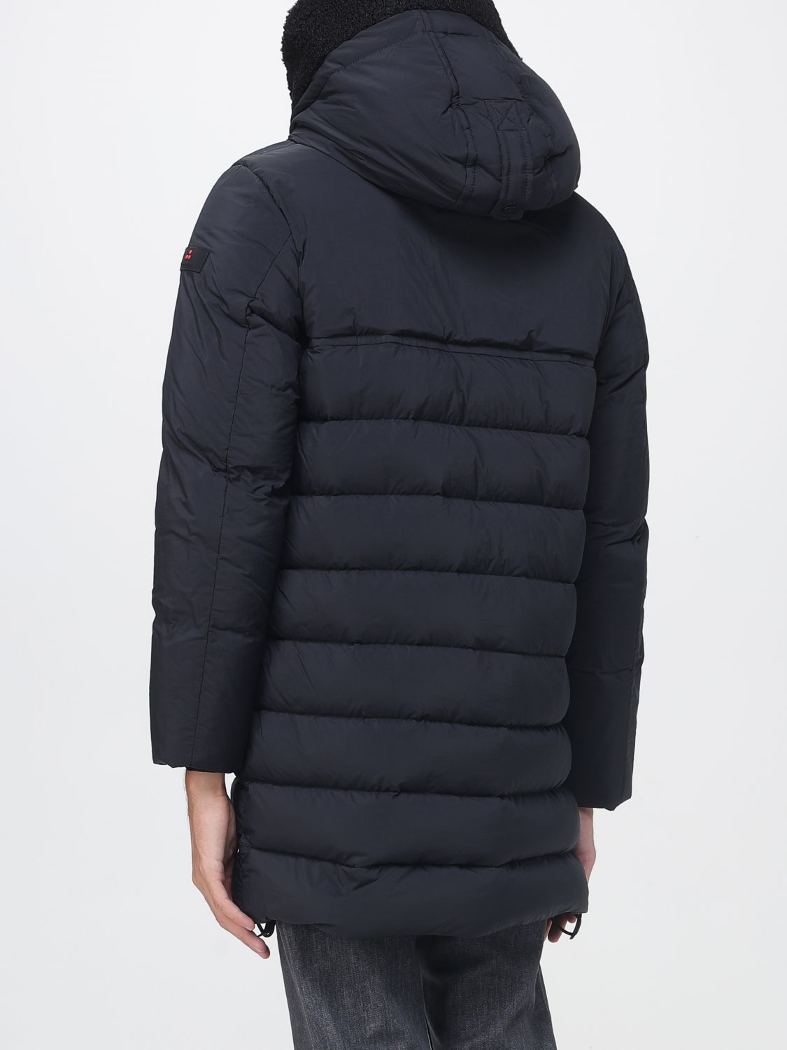 PEUTEREY JACKET: Brabha Short Water-Repellent Nylon Down Jacket Peuterey with Shearling Hood, Black - Img 2