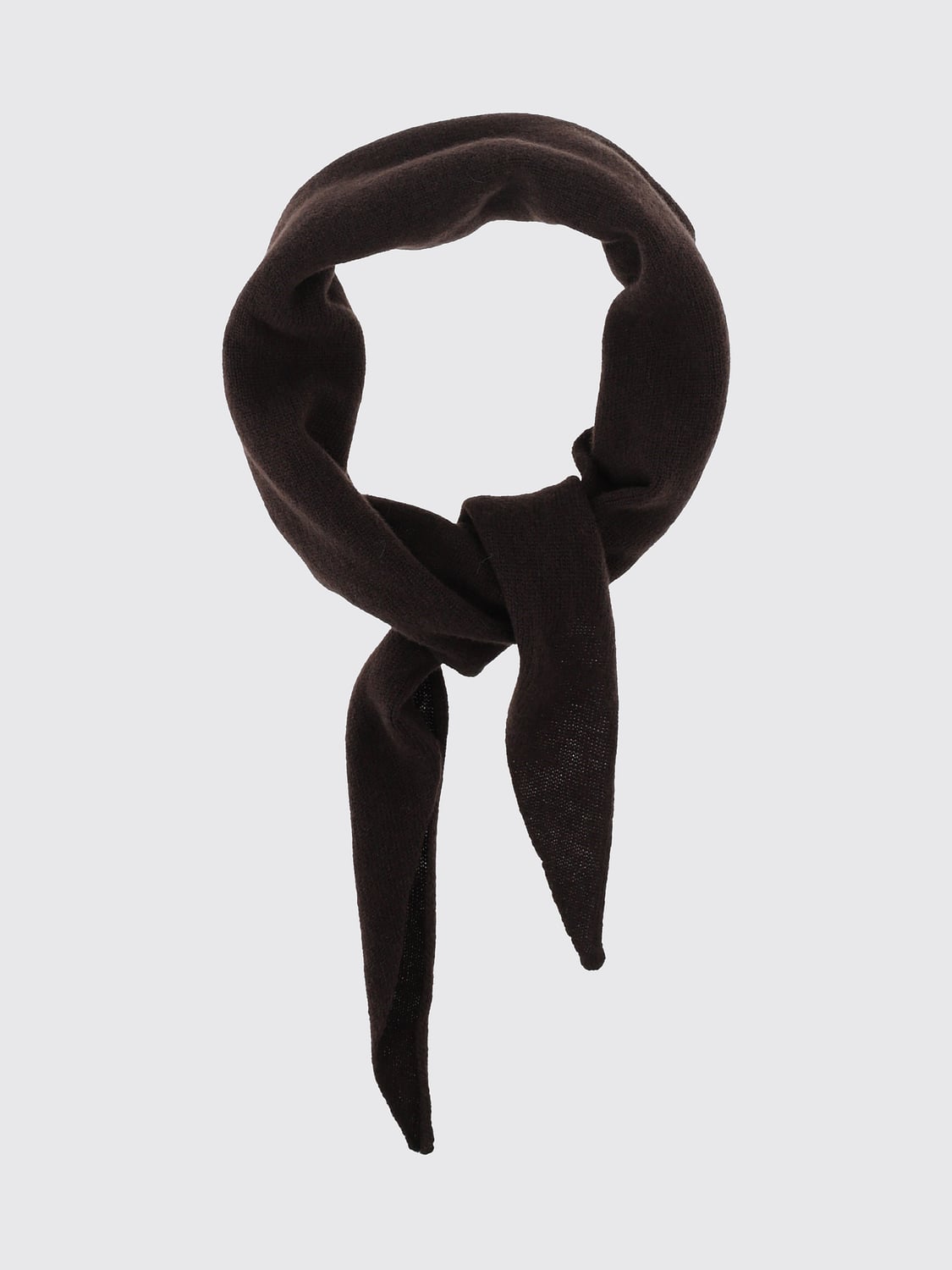 ALYSI SCARF: Alysi Triangular Merino Wool and Cashmere Blend Scarf, Brown - Img 2