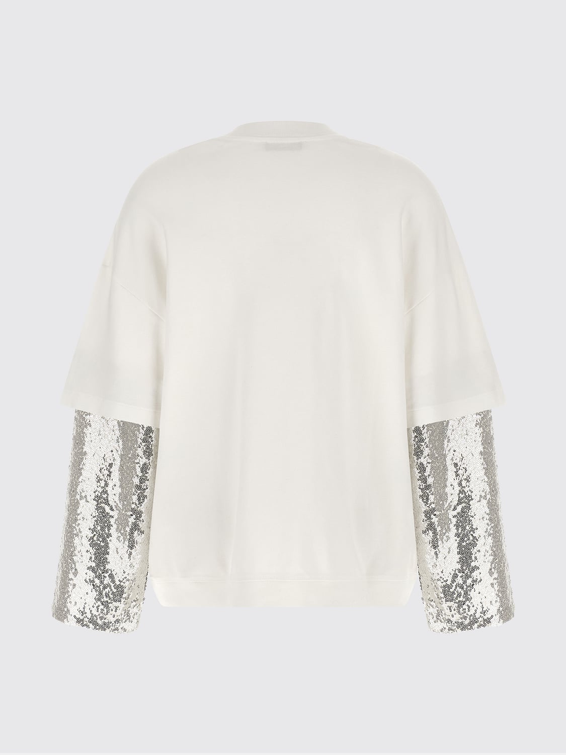 DARKPARK T-SHIRTS: T-shirt Darkpark a maniche lunghe in cotone con ricamo di paillettes, Silver - Img 3