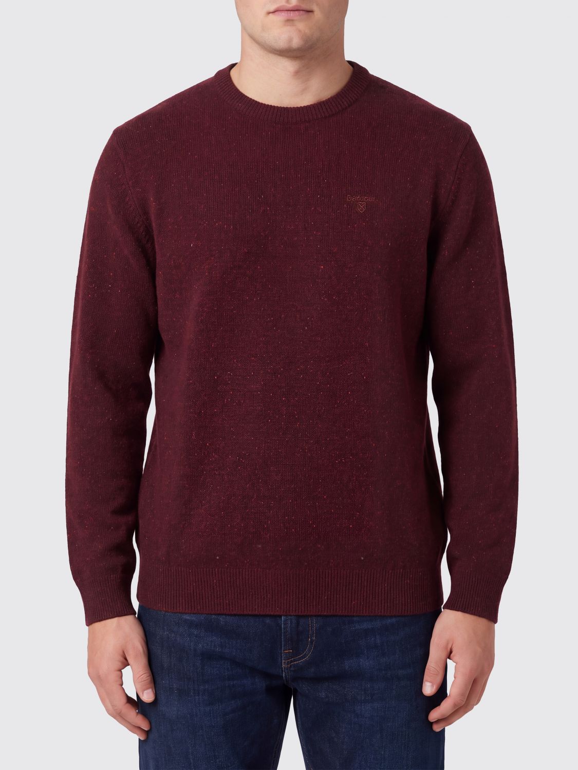 BARBOUR PULLOVER: Barbour Wollpullover mit Rundhalsausschnitt und Rippbündchen, Rot - Img 1